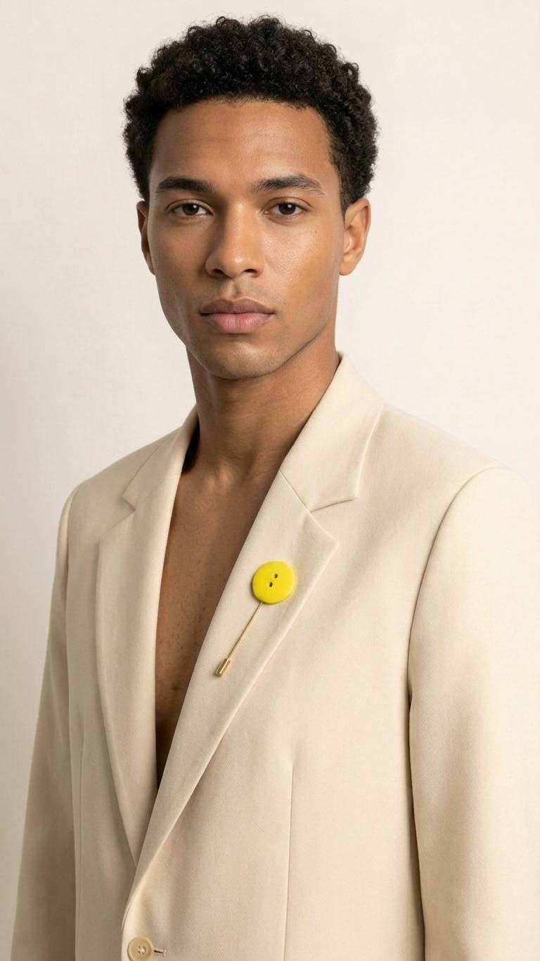 Yellow lapel pin