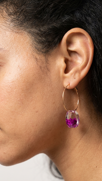 Purple heart ear drop - resin