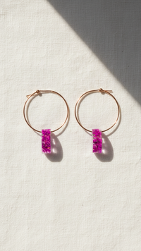 purple heart, round loop made from resins 